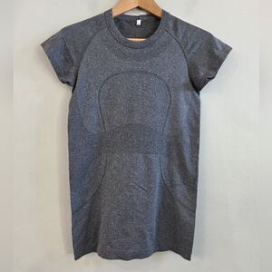 Lululemon Gray Heathered Swiftly Tech Short Sleeve Stretch Top Shirt Size 6